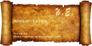 Wester Erika névjegykártya